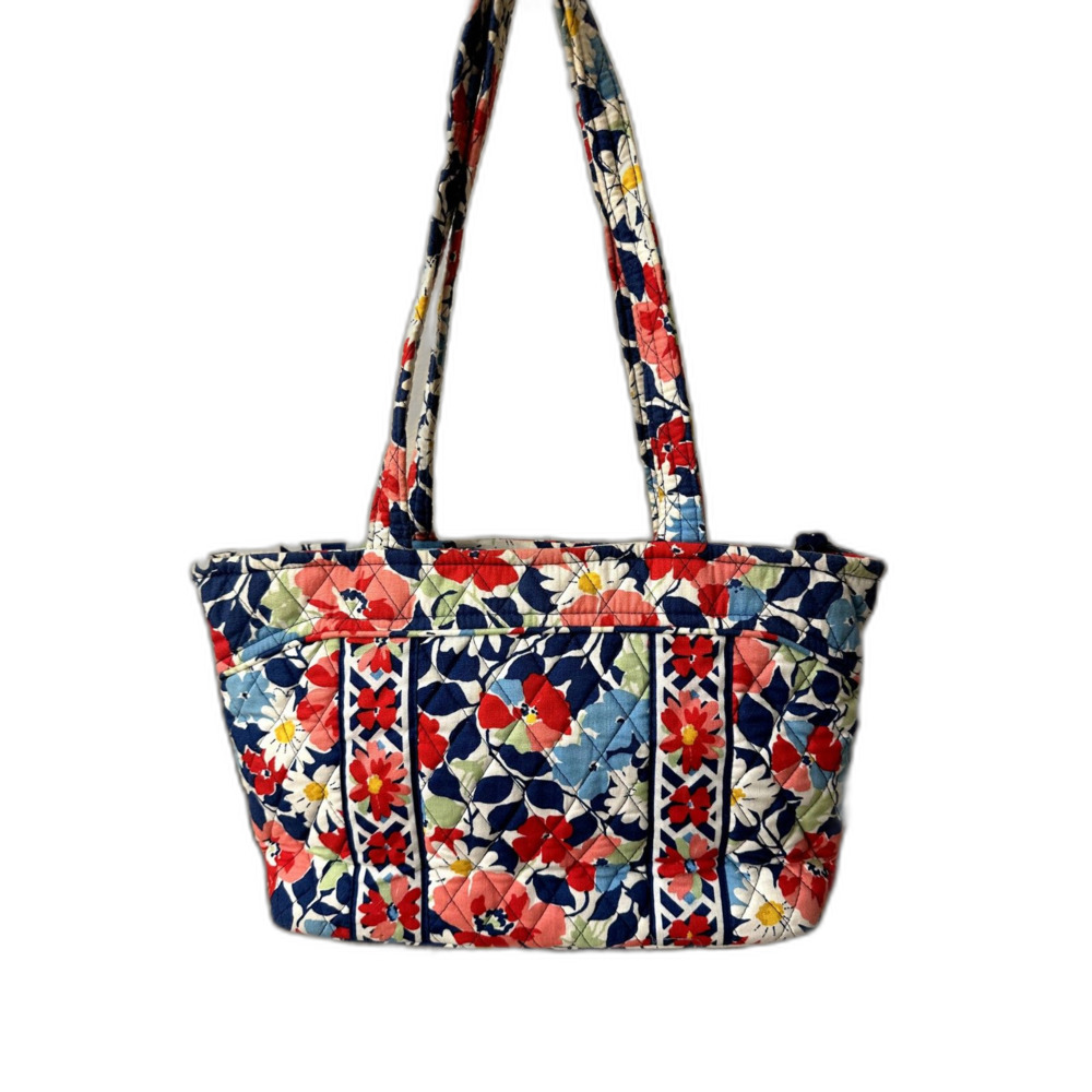 vera bradley summer cottage purse shoulder tote pocketbook zipper close